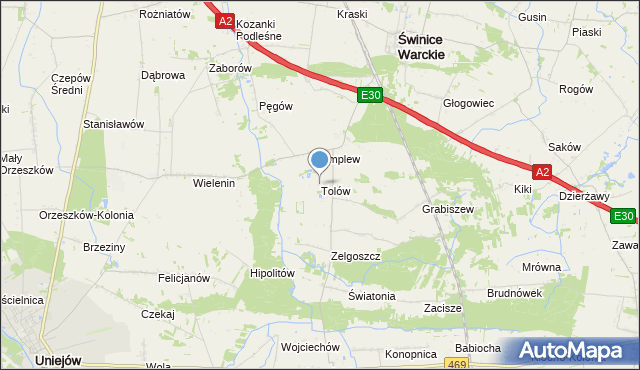 mapa Tolów, Tolów na mapie Targeo